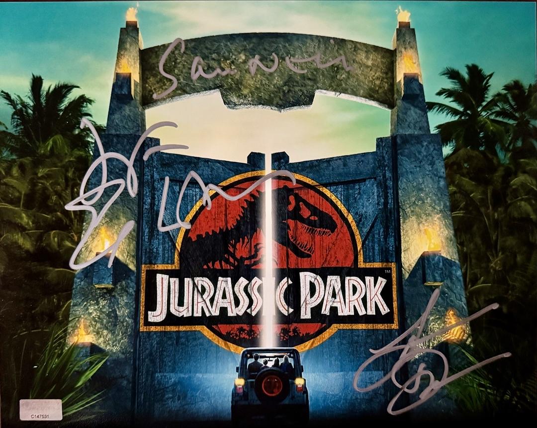 Sam Neill Laura Dern Jeff Goldblum Signed 8x10 (Jurassic World) - Celebrity Authentics